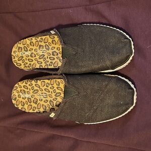 Toms Canvas Sip on Slides Size 10W Excellent Condition